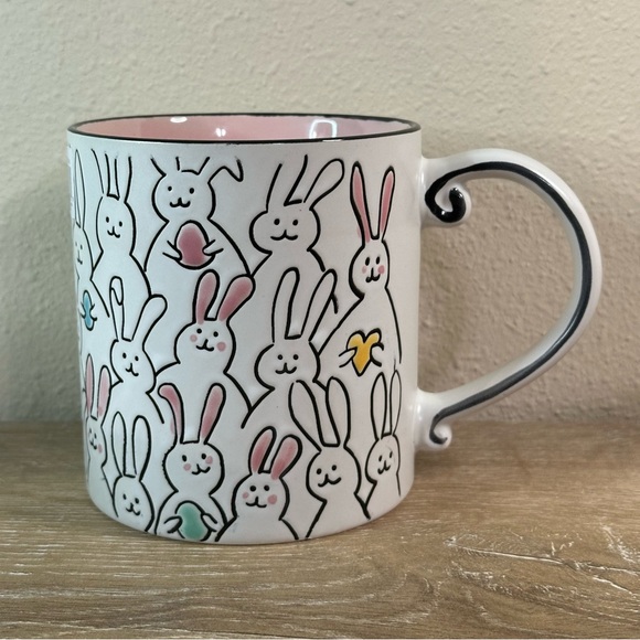Spectrum Designz Easter Spring REPEAT BUNNY  Mug -pink Interior - Picture 2 of 6